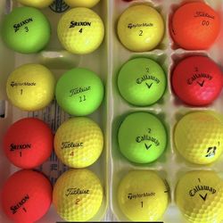 24 Like New Color Golf Balls TaylorMade, Callaway, Titleist..... as pictured ————