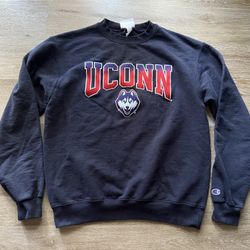 Champion UCONN Huskies Sweatshirt Adult Size M Navy