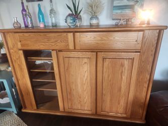 Oak custom made entertainment center