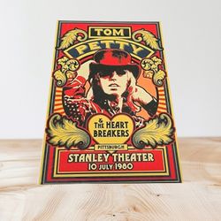 Tom Petty And The Heartbreakers Concert Poster On 4" x 6" Metal Print 
