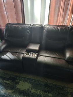 Double Electric Recliner Loveseat Leather