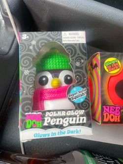 Nee Doh Polar Glow Penguin Squish Toy