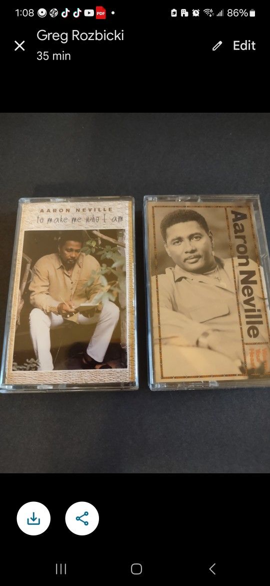 Aaron Neville Lot Of 2 Cassette Tapes, Records, VHS