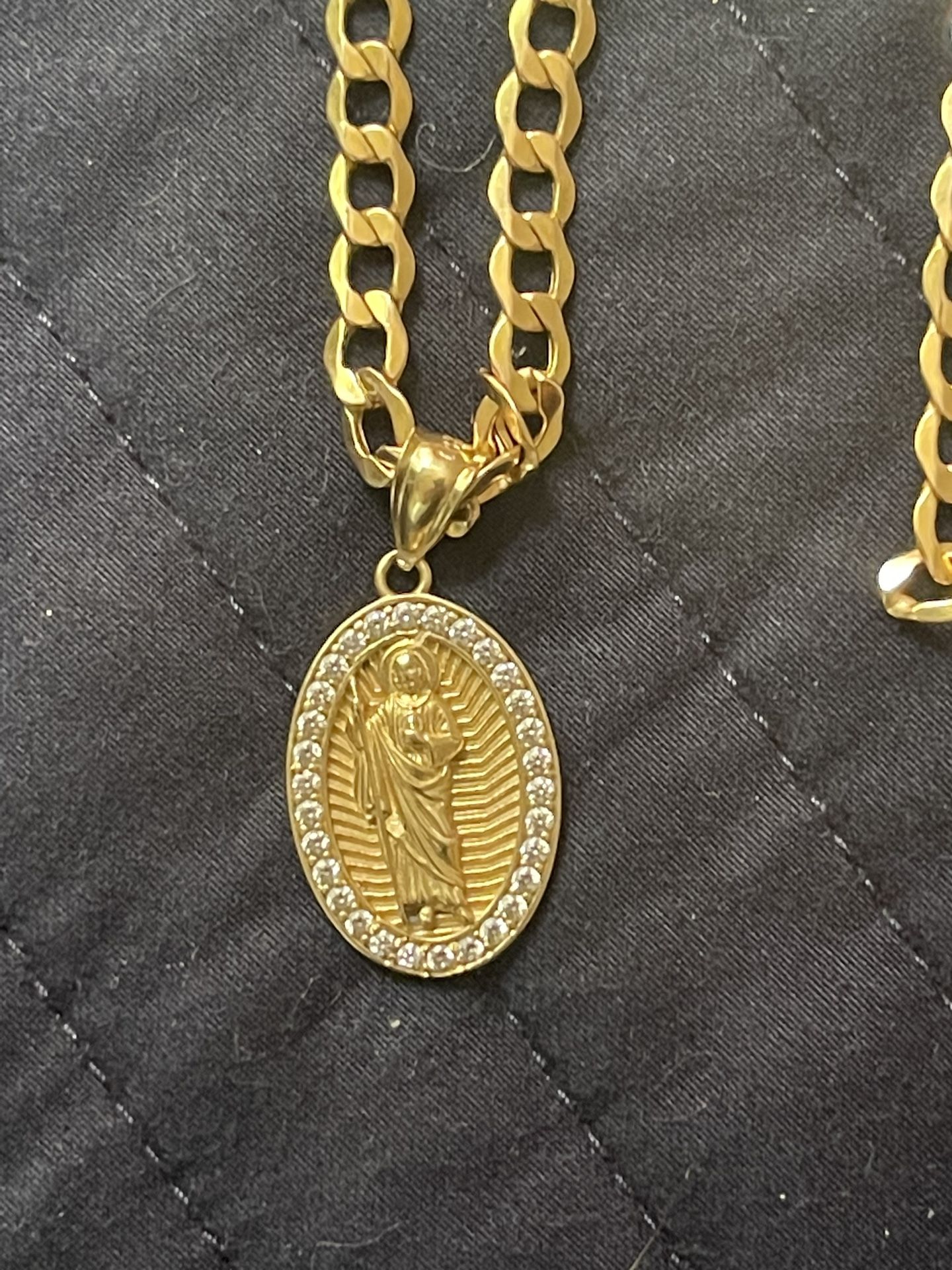 14k san judas pendant