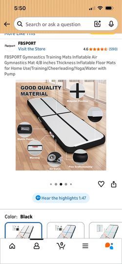Gymnastics mat- Airtrack 10 foot