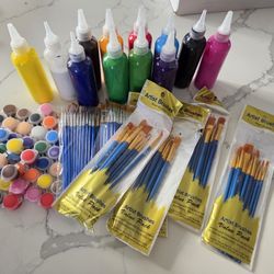Paint And Paint Brushes For Canvas 