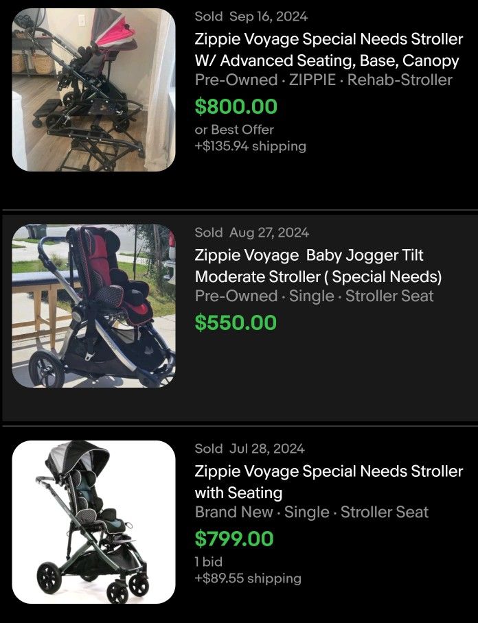 Zippie Voyage Stroller With Floor Base And Extra Stroller Base