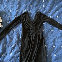 Black Slit Papaya Dress