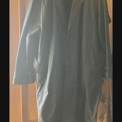 Long Leather Trench 