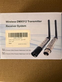 Wireless DMX 512 transmitter receiver system