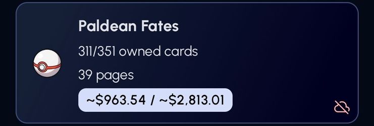 Pokémon Paldean Fates binder