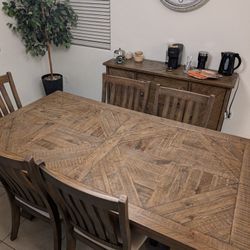 Dining Table With Storage Cabinet Brown