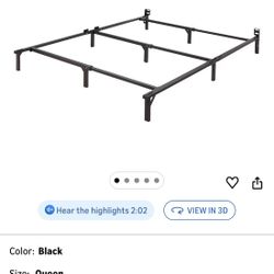 Queen Black Metal Bed Frame 