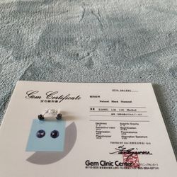 Pure K18 Japan White Gold Earrings With Natural Black Diamond