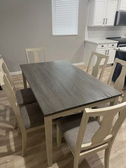 6 Person Grey Dining Table