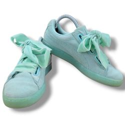 Puma Shoes Size 8 Women's Puma Suede Heart Reset Shoes Aruba Blue Puma 363229 01 Women's Shoes