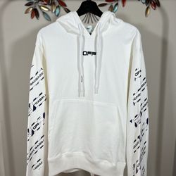 OFF-WHITE AIRPORT TAPED  WHITE HOODIE, Visit Our Profile For More Items …