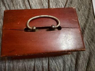 Vintage wooden poker chip card and caddy