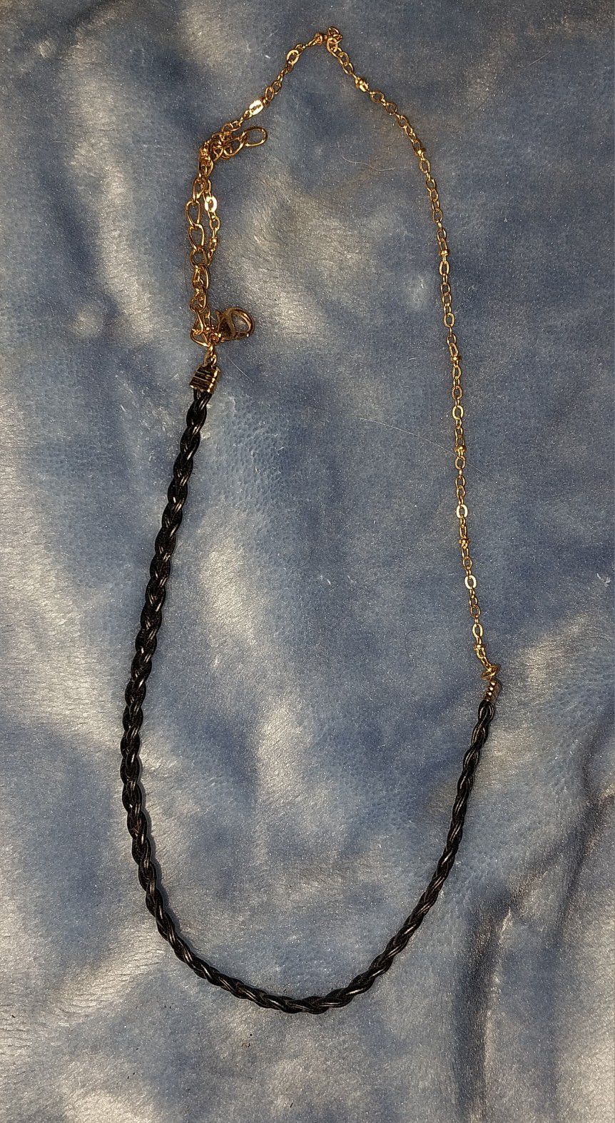 Women's black braided choker style necklace