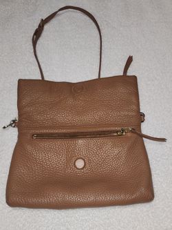 Brown Pebbled Leather Shoulder Bag