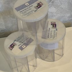 3 Acrylic Storage Containers, 8 Compartments Each 