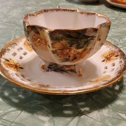 Vintage Trimont Ware Japan Footed Teacup & Saucer