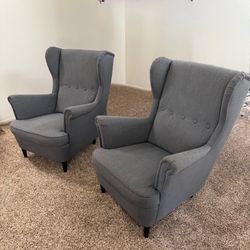 IKEA STRANDMON Wing Chair Gray Very Clean and Excellent Condition $140 each