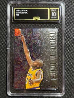 1996 Fleer Metal Shaquille O’Neal Gma 10 Gem Mint Los Angeles Lakers Hof