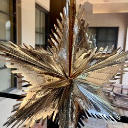 Vintage Christmas Metallic 11 inches open Foil Starburst Atomic Hanging Decoration