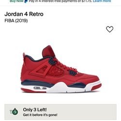 Air Jordan 4 Retro ~ FIBA - 2019 ~ Men’s Size 11