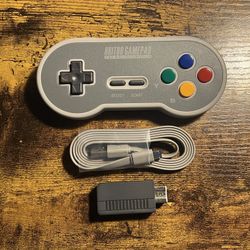 8bitdo Snes Controller With Charger Cable And Receiver 