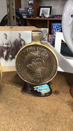 1969 JIM BEAM Bourbon San Diego 200th Anniversary Genuine Regal China Decanter 💵  💳  💵  Cash and Card Accepted