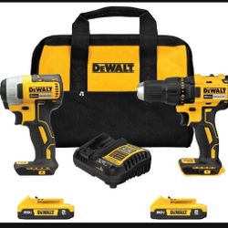 DEWALT 20V MAX Cordless Drill and Impact Driver, Power Drill Brushless 2-Tool Power Tool Combo Kit, Includes 2 Batteries, Charger and Bag (DCK277D2)