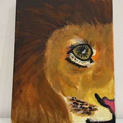 Golden Lion – Hand-Painted Canvas Art