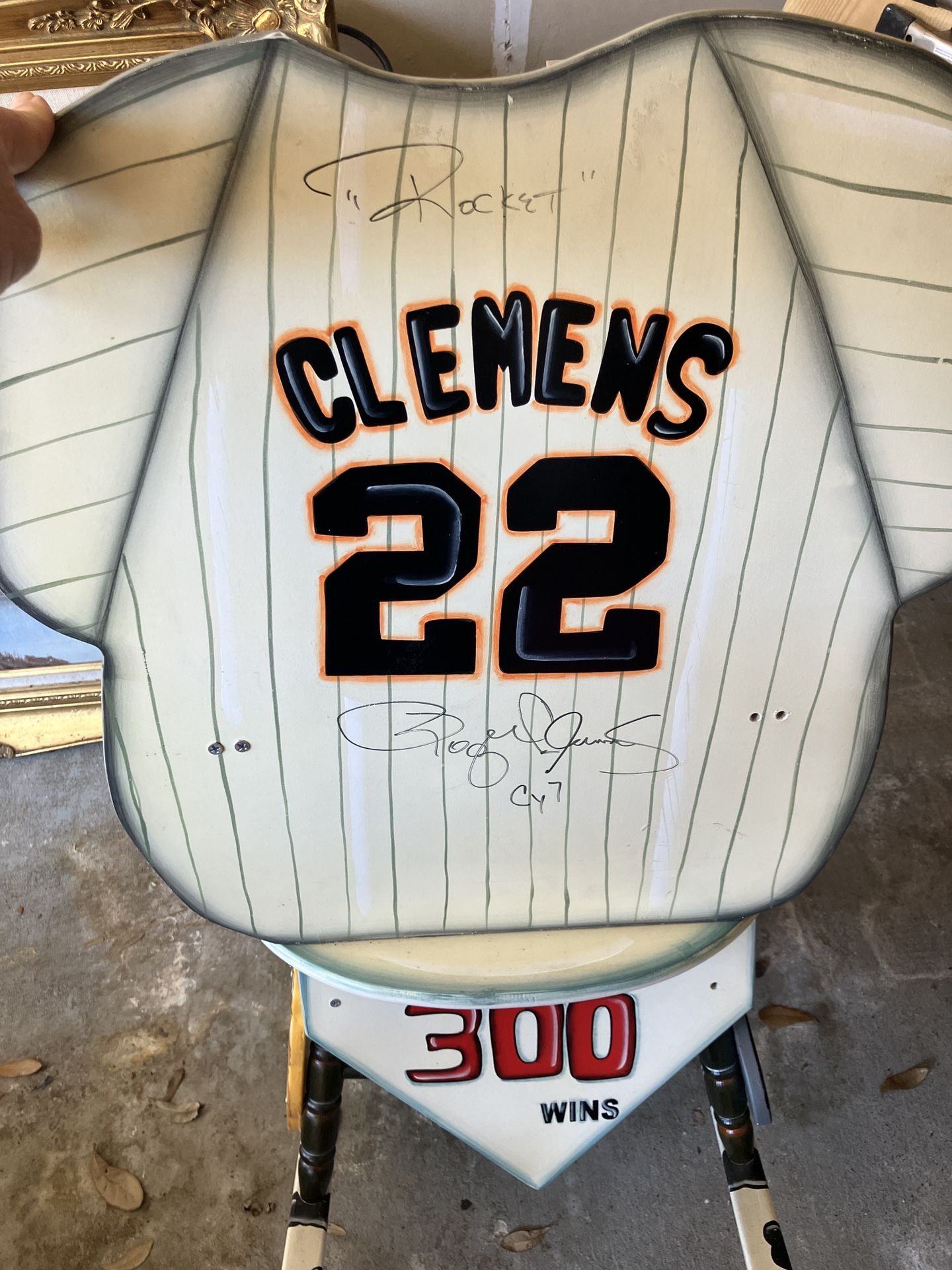 Roger Clemens Autographed Kids Rocking Chair 300 Wins