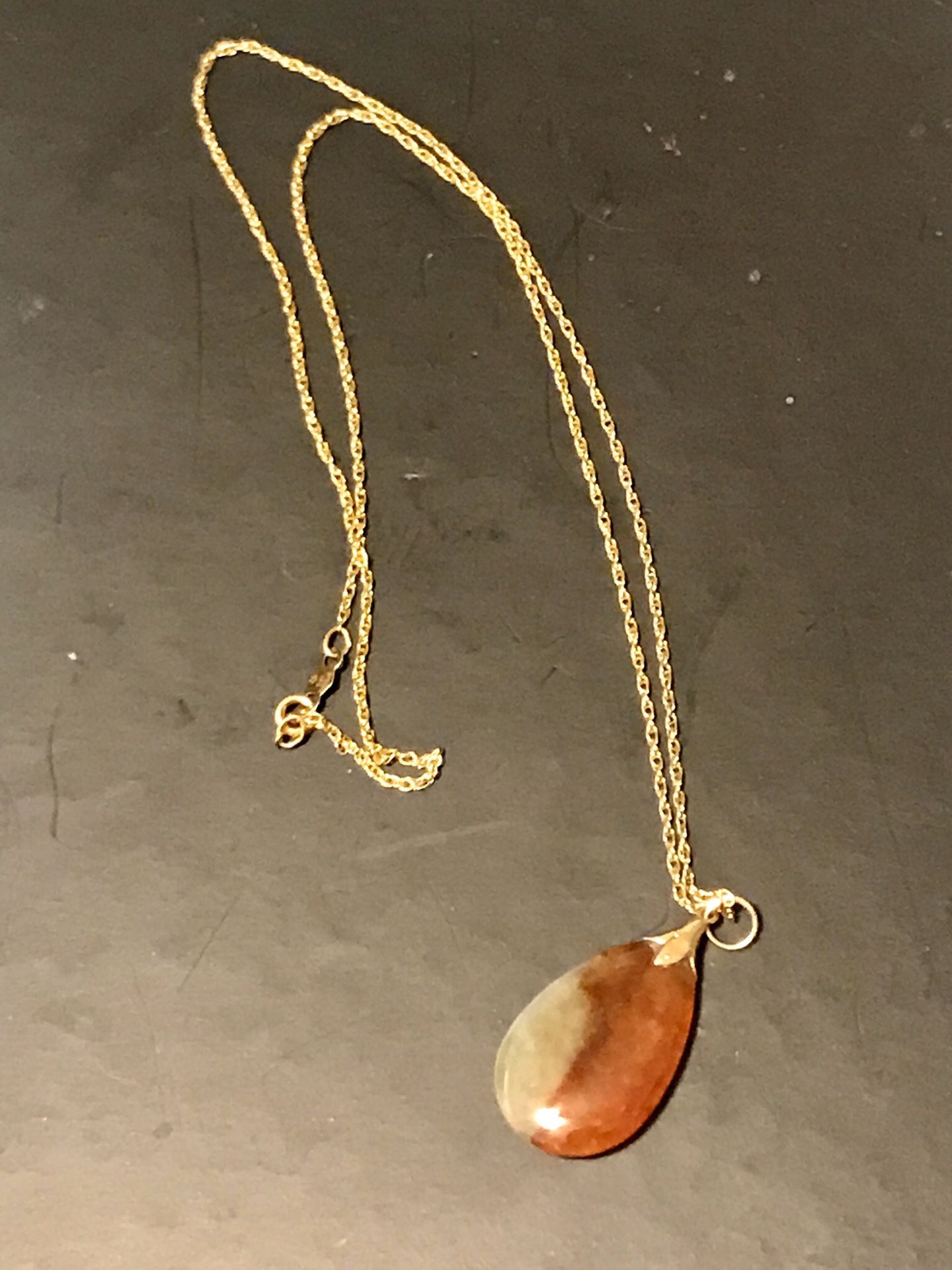 14k Speidel Jade Pendant Necklace
