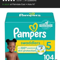 Size 5 Pampers Swaddlers 104 Pack