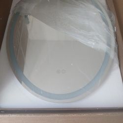 Bathroom Set Brand New White Sink With Facets Hook Up N A Vanity OVER Mirrior Defroster N Lights Around IT Bouth Brand New In The Box .