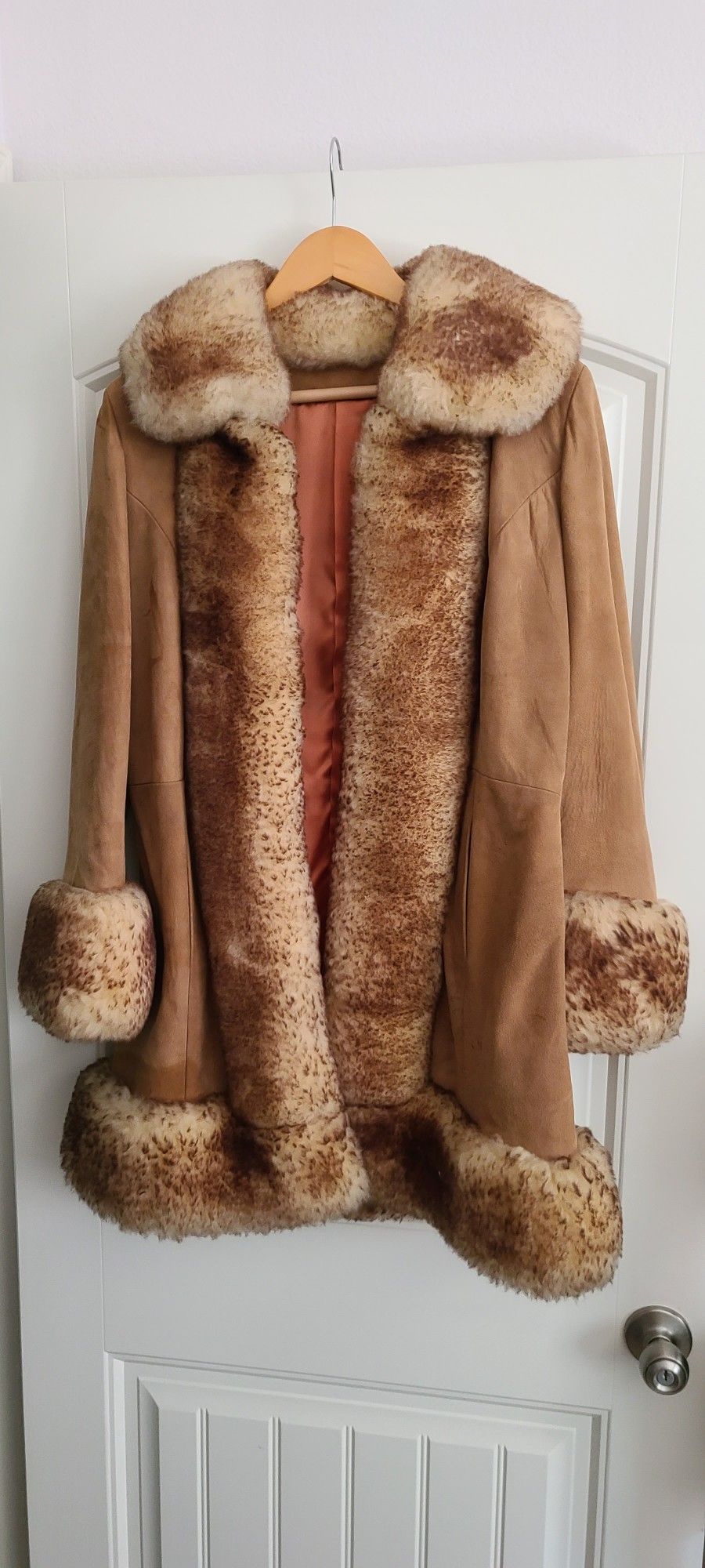 Womens Fur/Suede Coat by Skully (Size 10).
