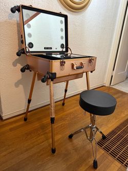 Rose gold rolling Vanity trolley suitcase