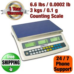 Prime Scales PS-C30K06 Counting Scale 6.6 lb x 0.0002 lb Digital Parts Counter