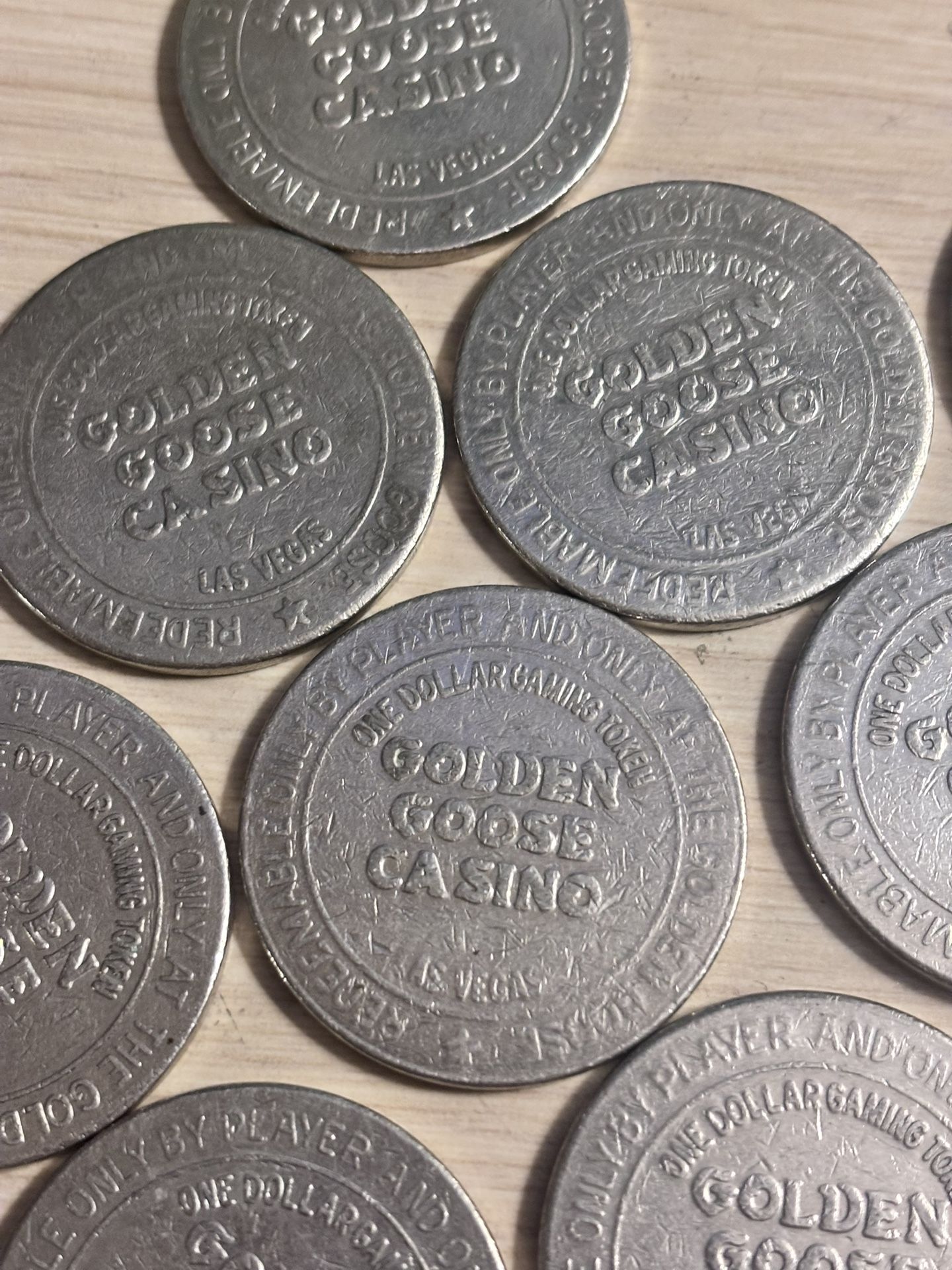Golden Goose $1 Casino Tokens from 1979 $5 Each