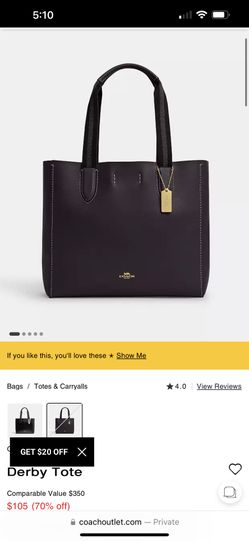 Coach Large Tote Travel Laptop Carry All bag Raspberry Gold/Oxbld Metallic Cherry Valentine’s Day gift