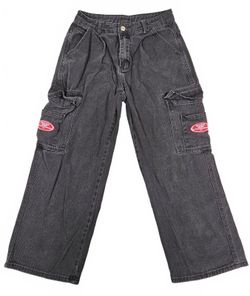Y2K Black Alt Gorpcore Cargo Jeans Straight Leg Pants S