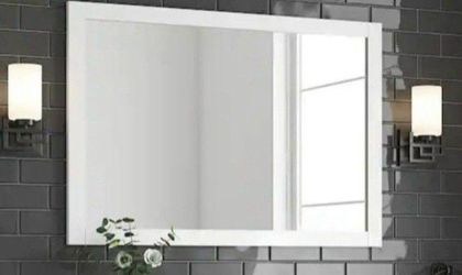 Home Decorators Collection 40" x 28" Framed Bathroom Vanity Mirror in White