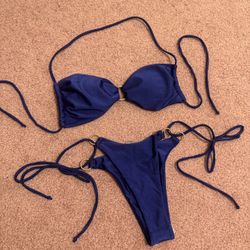 New Medium navy blue bikini bathing suit swimsuit