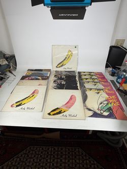 16 Various Vintage Andy Warhol Cover Records Rolling Stones Velvet Underground Sticky Fingers
