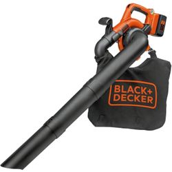 BLACK+DECKER 40V Cordless Leaf Blower Kit, 120 mph Air Speed, 6-Speed Dial, Built-In Scraper, With Collection Bag, Battery and Charger Not Included 