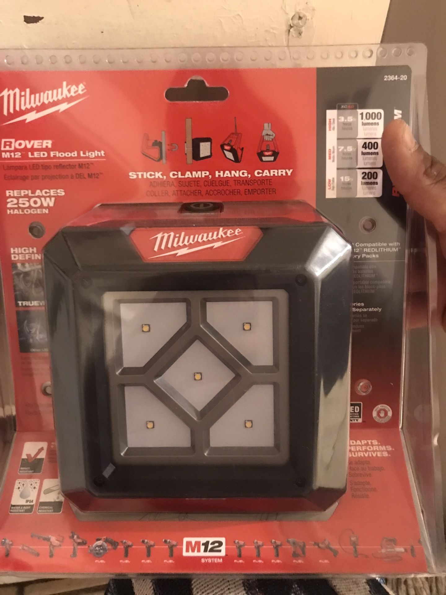 M12 12-Volt 1000 Lumens Lithium-Ion Cordless Rover LED Compact Flood Light (Tool-Only)