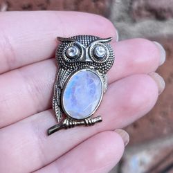 Moonstone Owl Pendant 